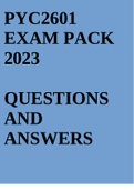 PYC2601 EXAM PACK 2023