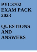 PYC3702 EXAM PACK 2023