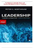 Test Bank for Leadership Theory and Practice 9th Edition by Peter G. Northouse