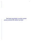 Test Bank For Psychiatric Nursing 7th Edition Contemporary Practice by Mary Ann Boyd; Rebecca Luebbert