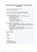 NR 565 Final Exam Advanced Pharmacology Study guide - Chamberlain