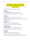 A&P HESI A2 PRACTICE TEST  QUESTIONS WITH COMPLETE  SOLUTIONS