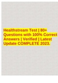 Healthstream Test | 80+ Questions with 100% Correct Answers | Verified | Latest Update COMPLETE 2023.