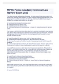 MPTC Police Academy Criminal Law Review Exam 2023