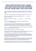 BQA CERTIFICATION FINAL EXAMS 2023 NEW QUESTIONS AND ANSWERS ACTUAL EXAM TRIAL TEST SOLUTION 