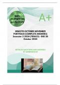 HRM3701 OCTOBER NOVEMBER PORTFOLIO (COMPLETE ANSWERS) Semester 2 2024 (785623) - DUE 28 October 2024; 100% TRUSTED Complete, trusted solutions and explanations