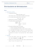 Foundations of Optimization - Lecture Notes
