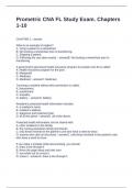 Prometric CNA FL Study Exam. Chapters 1-10 Questions and Answers Graded A+