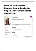 Week #9 i HUMAN More Frequent Sereve Headaches Comprehensive Latest Update Sure Pass A+