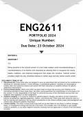 ENG2611 PORTFOLIO (ANSWERS) 2024 - DISTINCTION GUARANTEED