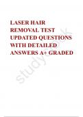 LASER HAIR REMOVAL TEST UPDATED QUESTIONS WITH DETAILED ANSWERS A+ GRADED