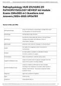 Pathophysiology NUR 231/NURS 231 PATHOPHYSIOLOGY NEWEST All Module Exams (GRADED A+) Questions And Answers./2024-2025 UPDATE!!