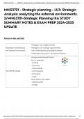 MNG3701 - Strategic planning - LU3: Strategic Analysis: analyzing the external environments. 2/MNG3701-Strategic Planning IIIA STUDY SUMMARY NOTES & EXAM PREP 2024-2025 UPDATE