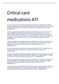 Exam (elaborations) Critical care  medications ATI 