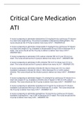 Exam (elaborations) Critical care  medications ATI 