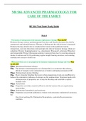 COMPLETED Final Exam Study Guide - NR566 / NR 566 (Latest 2023 / 2024) : Advanced Pharmacology for Care of the Family - Chamberlain