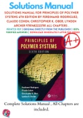 Solutions Manual For Principles of Polymer Systems 6th Edition By Ferdinand Rodriguez; Claude Cohen; Christopher K. Ober; Lynden Archer 9781482223781 ALL Chapters .