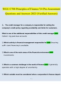WGU C708 Principles of Finance V4 Pre-Assessment Questions and Answers 2023 (Verified Answers)