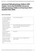 Advanced Pathophysiology Midterm 6501 Walden University/NURS6501 Advanced Pathophysiology Midterm & Final Exam Part 1 Updated 2024-2025