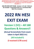 HESI EXIT RN 2023/24 V1,V2,V3,V4,V5&V6 160 QUESTIONS WITH ANSWERS @NEW2022/2023:LATEST ,A  GRADED DOCUMENT[100% GUARANTEED.