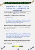 VATI PN Mental Health Assessment Questions and Correct Answers the  Latest Update