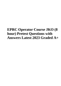 EPRC Operator Course JKO (8 hour) Pretest Questions with Answers Latest 2023 Graded A+