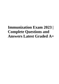 Immunization Exam 2023 | Complete Questions and Answers Latest Graded A+