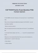 SAP TS410 Practice Exam Questions With Correct Answers