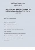 TS410 Integrated Business Processes in SAP S/4HANA Exam Questions With Correct Answers