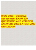 WGU C963 - Objective Assessment EXAM 120 QUESTIONS AND VERIFIED ANSWERS 2023 LATEST AND GRADED A+
