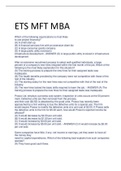 Exam (elaborations) MBA or M.B.A. - Master of Business Administration 