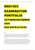 ENG1503 OCTOBER/NOVEMBER  DETAILED EXAMINATION PORTFOLIO WITH REFERENCES 2024