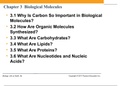 Chapter 3: Biological Molecules