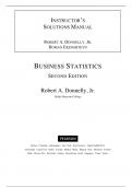 Solutions Manual For Business Statistics 2nd Edition By Robert A. Donnelly (All Chapters)