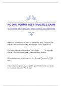 NC DMV PERMIT TEST PRACTICE EXAM WITH GUARANTEED ACCURATE ANSWERS