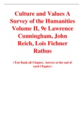 Culture and Values A Survey of the Humanities (Volume 1 + 2) 9e Lawrence Cunningham, John Reich, Lois Fichner Rathus (Test Bank)	