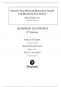 Test Bank For Business Statistics, 4th Edition by Norean R. Sharpe, Richard D. De Veaux, Paul F. Velleman, David Wright, All Chapters