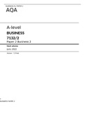 AQA A level BUSINESS 7132/2 Paper 2 Business 2 Mark scheme June 2022