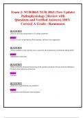 Exam 2: NUR2063/ NUR 2063 (New 2024 / 2025 Update)  Pathophysiology | Review with  Questions and Verified Answers| 100% Correct| A Grade - Rasmussen 