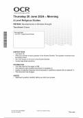 OCR 2024 A Level Religious Studies H573/03 Developments in Christian thought Question Paper & Mark Scheme (Merged)