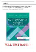 Test Bank for Contemporary Nursing 10th Edition Author:Barbara Cherry, Susan Jacob All Chapters [1-28]With Questions And Answers Complete A+ Guide Latest Version 2024-2025