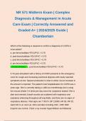 NR 571 Midterm Exam | Complex Diagnosis & Management in Acute Care Exam | Correctly Answered and Graded A+ | 2024/2025 Guide | Chamberlain