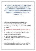 IICL CONTAINER INSPECTORS EXAM  2024 ACTUAL EXAM COMPLETE  ACCURATE EXAM QUESTIONS WITH  DETAILED VERIFIED ANSWERS (100%  CORRECT ANSWERS) /ALREADY  GRADED A+