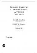 Test Bank for Business Statistics: A Decision Making Approach 10th Edition David Groebner, Patrick Shannon, Phillip Fry, All Chapters