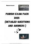 PUB1501 EXAM PACK 2025  {DETAILED QUESTIONS AND ANSWERS }