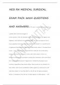 HESI RN MEDICAL SURGICAL EXAM PACK 2024 QUESTIONS AND ANSWERS