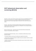 DCF behavioral observation and screening (BOAS) Exam Questions and Answers