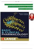 TEST BANK For Basic and Clinical Pharmacology, 14th Edition by Bertram G. Katzung, Verified Chapters 1 - 66, Complete