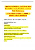 LMPT Exam Solved Questions With  Revised Correct Detailed Answers  With Rationales  |ALREADY GRADED A+ PASS >>  BRAND NEW VERSION!! 