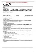 AQA JUNE 2024  A-level ENGLISH LANGUAGE AND LITERATURE 7707/1 Paper 1 Telling Stories MERGED QUESTION PAPER> MARK SCHEME> 100% GUARANTEE 